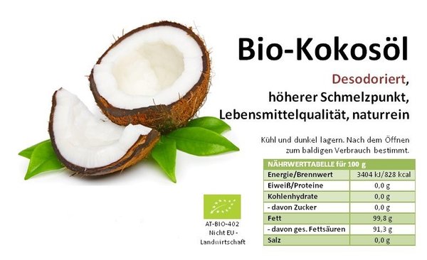 Kokosöl Bio geruchlos
